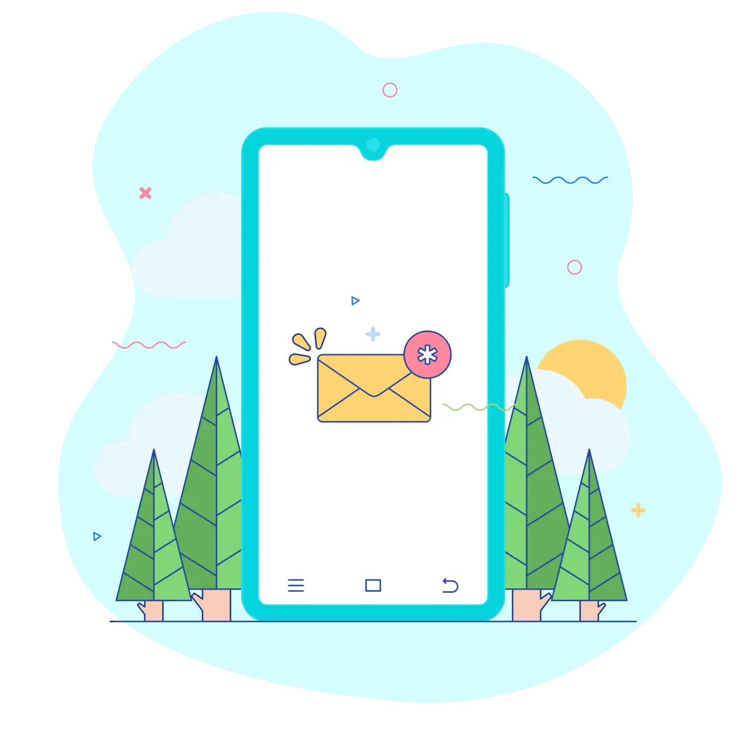 Notification channels - WhatsApp, SMS, and Email icons
